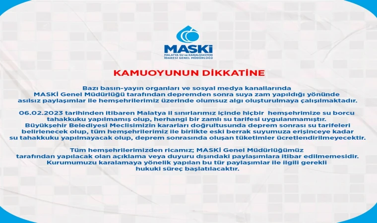 MASKİ'nin Su Zam'mı İddiaları Asılsız Çıktı!