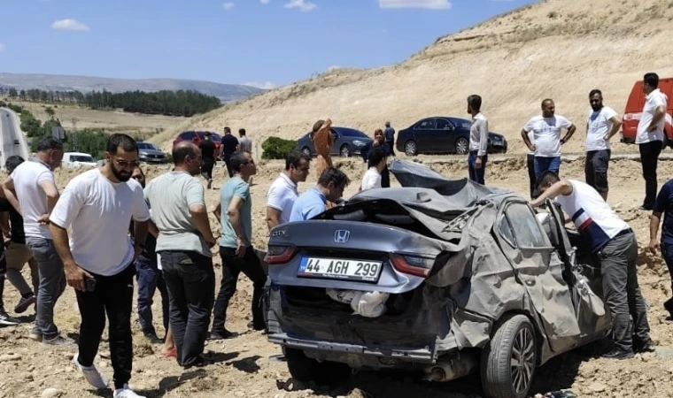 Malatya’da Otomobil Takla Attı 1 Yaralı