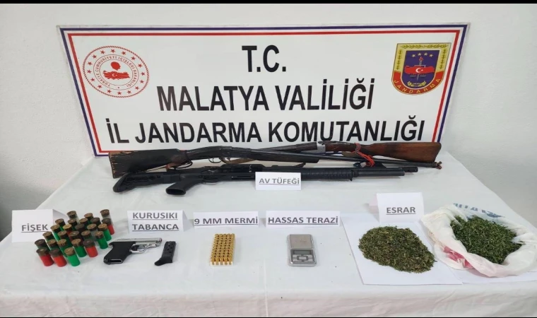 Malatya’da Uyuşturucu ve Kaçak Silah Operasyonu