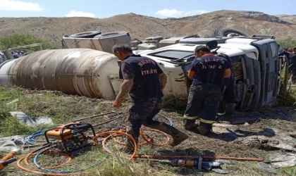 Malatya’da Beton Mikseri Devrildi 2 Yaralı